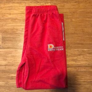 Red drumlins swim team sweatpants